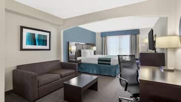 Suite, 1 King Bed, Non Smoking, Refrigerator & Microwave (with Sofabed) | In-room safe, desk, laptop workspace, soundproofing