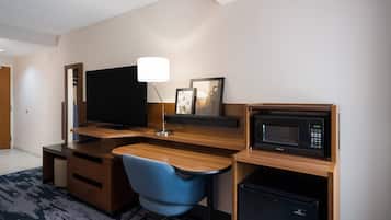 In-room safe, desk, laptop workspace, blackout drapes