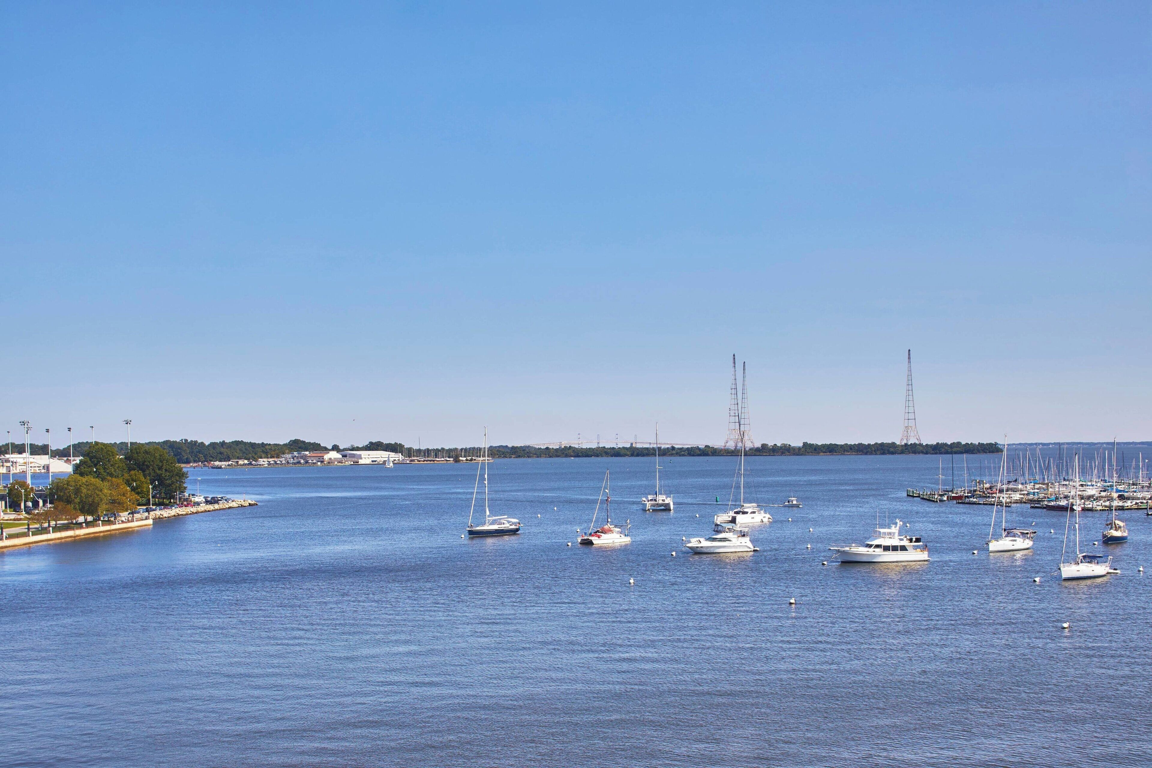 Un port de plaisance où sont amarrés de nombreux voiliers et yachts.