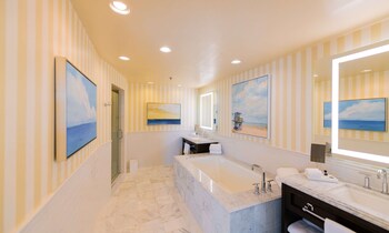 Suite (Del Mar) | Bathroom | Shower, designer toiletries, hair dryer, bathrobes at LAuberge Del Mar