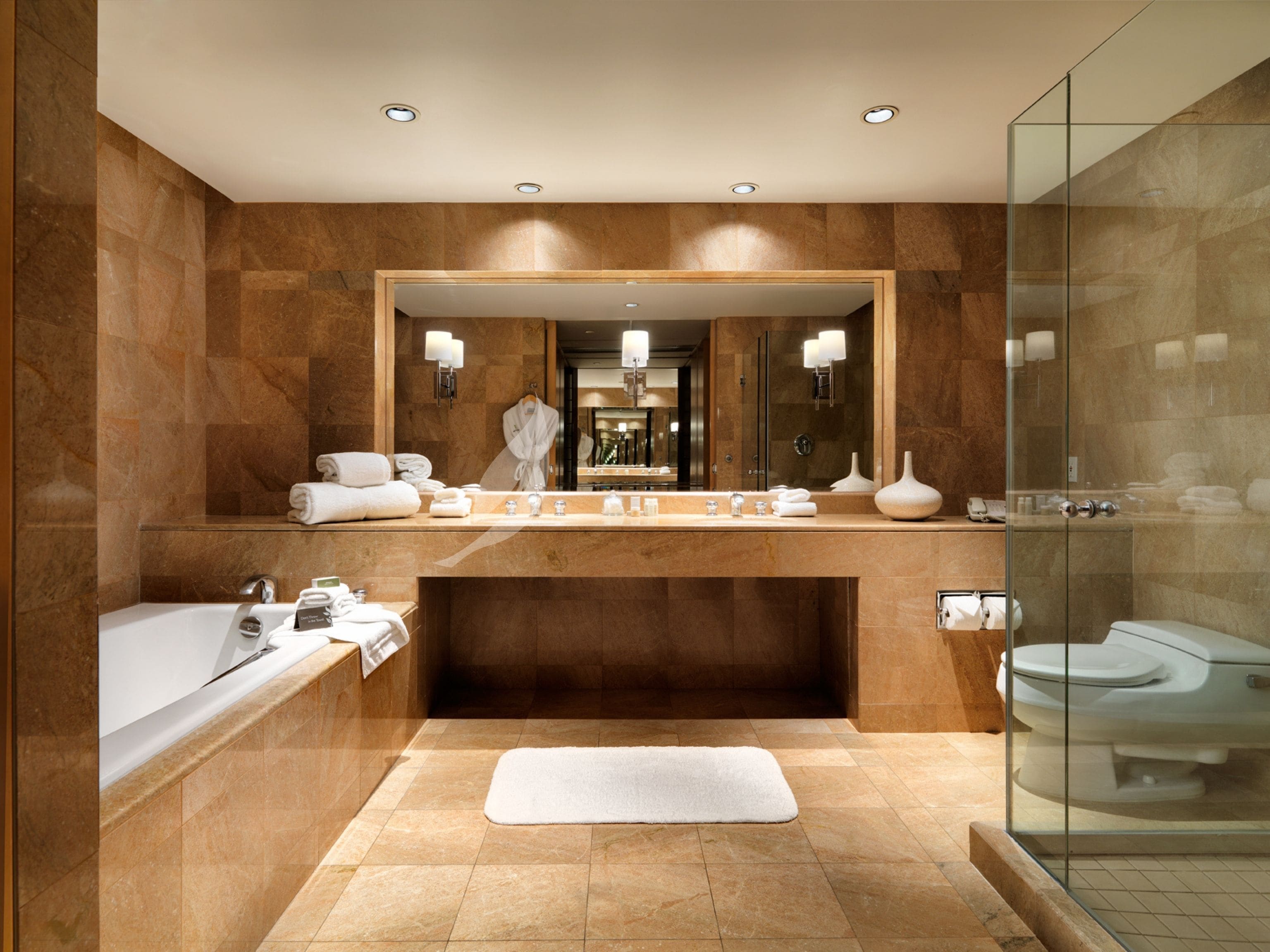 premium studio, 1 king bed, patio, ocean view (erickson wing) | bathroom | designer toiletries, hair dryer, bathrobes, towels