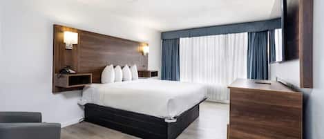 In-room safe, desk, laptop workspace, blackout drapes