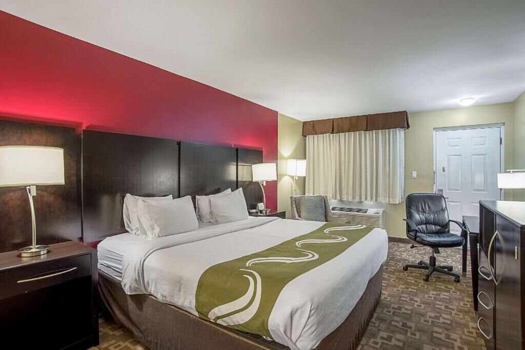 Premium bedding, pillow-top beds, desk, blackout curtains