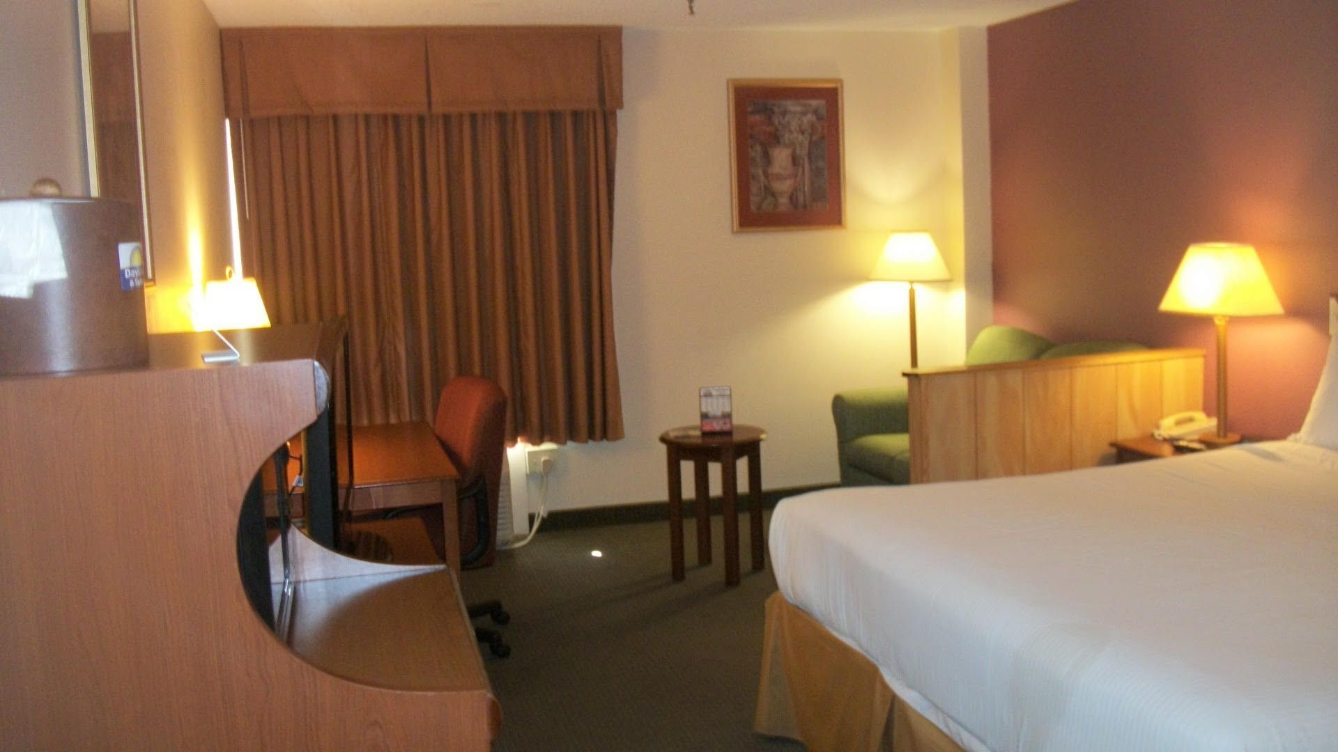 Desk, blackout curtains, iron/ironing board, free cots/infant beds