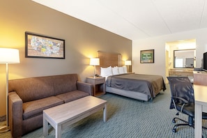 Premium bedding, pillowtop beds, desk, iron/ironing board