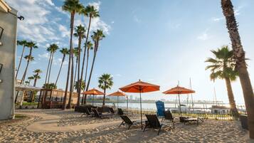 Sun loungers, beach towels