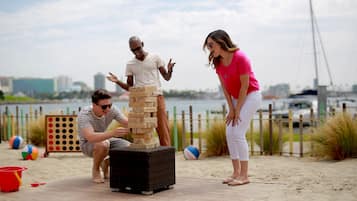 Sun-loungers, beach towels