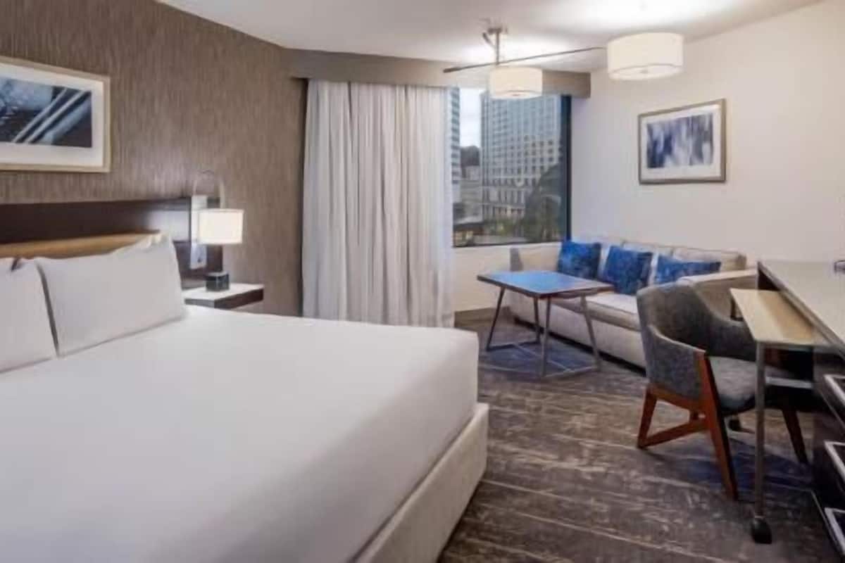 Premium bedding, down duvets, in-room safe, desk