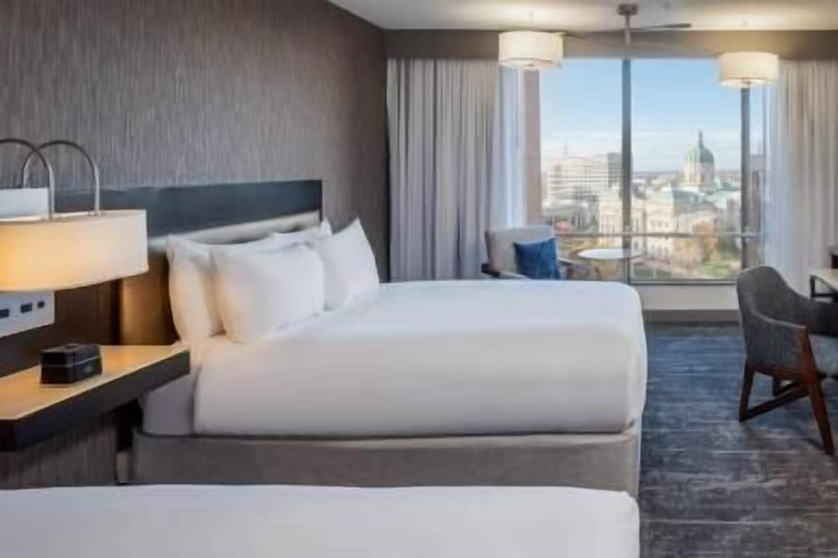 Premium bedding, down duvets, in-room safe, desk