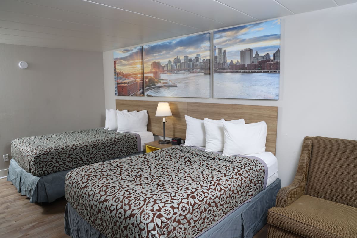 Room, 2 Double Beds, Smoking | Individually decorated, individually furnished, desk, laptop workspace