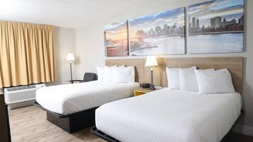 Double Room, 2 Double Beds | Individually decorated, individually furnished, desk, laptop workspace