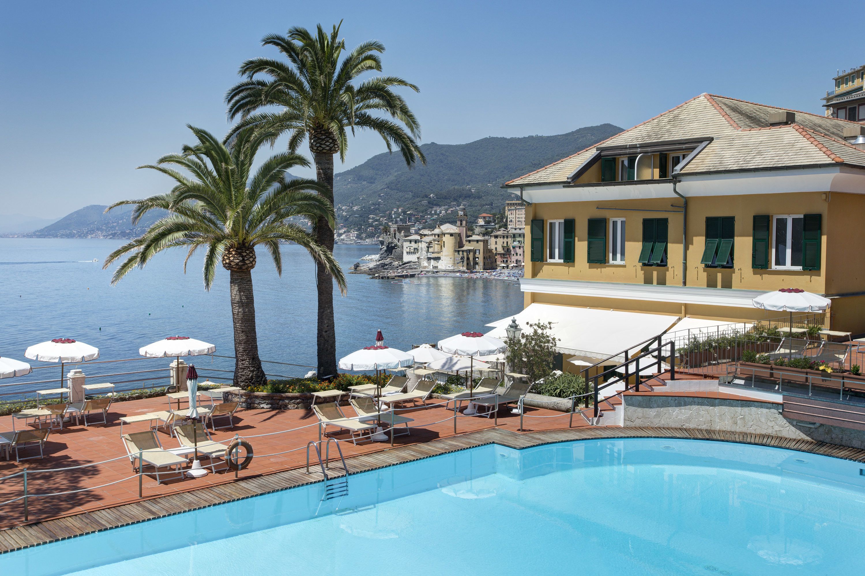 Outdoor pool, pool loungers