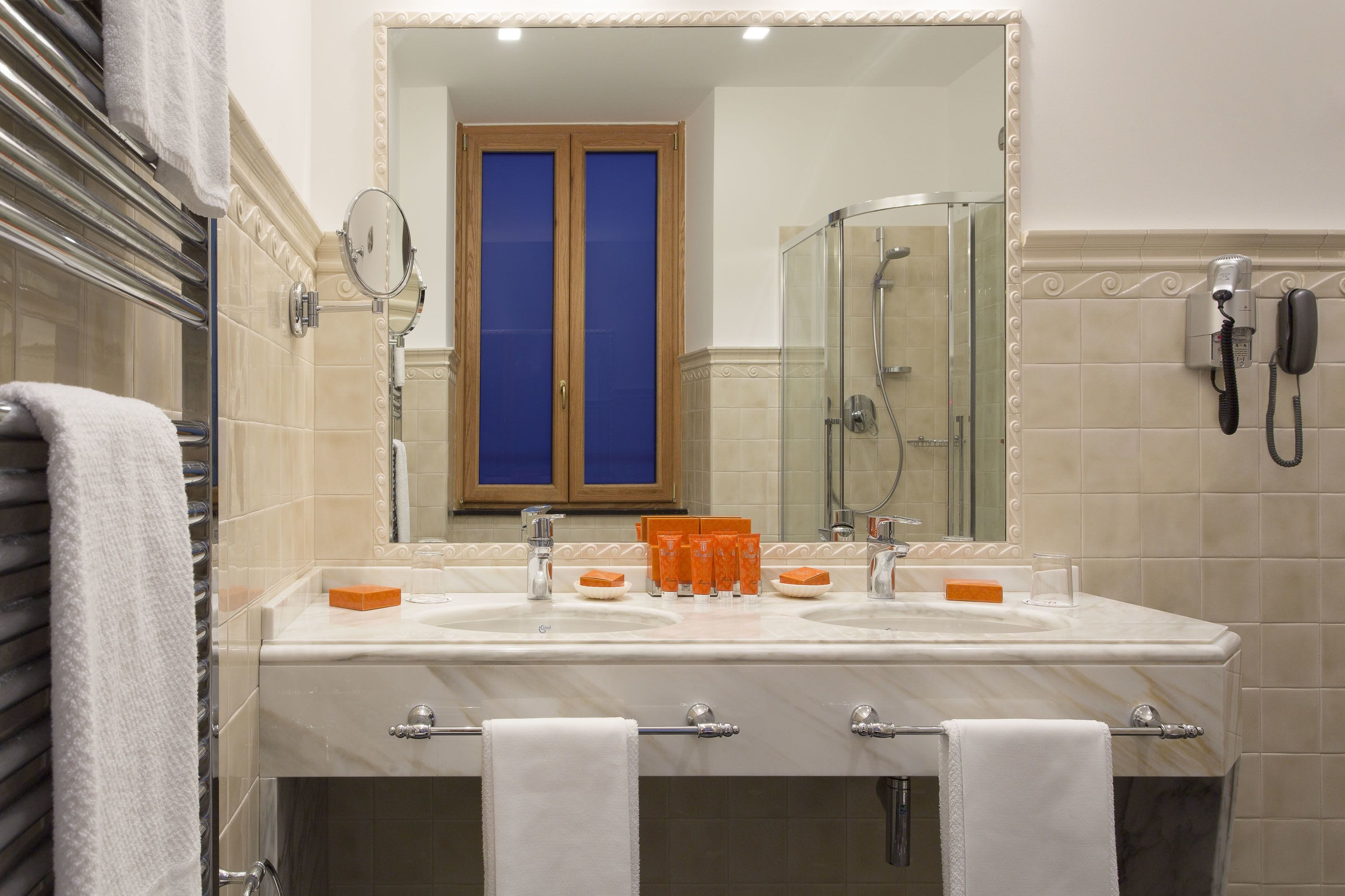 classic double room, sea view | bathroom | eco-friendly toiletries, hair dryer, bathrobes, slippers