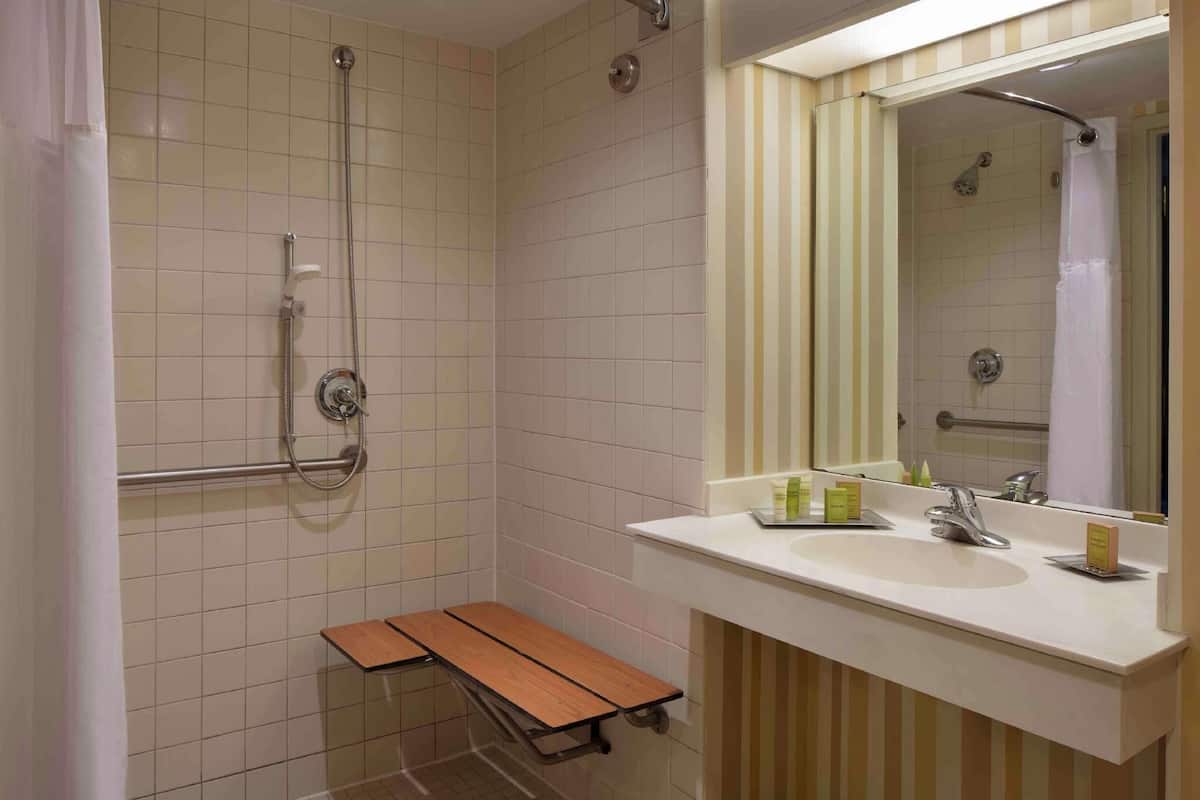 Bathroom | Combined shower/tub, eco-friendly toiletries, hair dryer, bathrobes