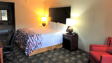 Desk, blackout curtains, free cots/infant beds, free WiFi