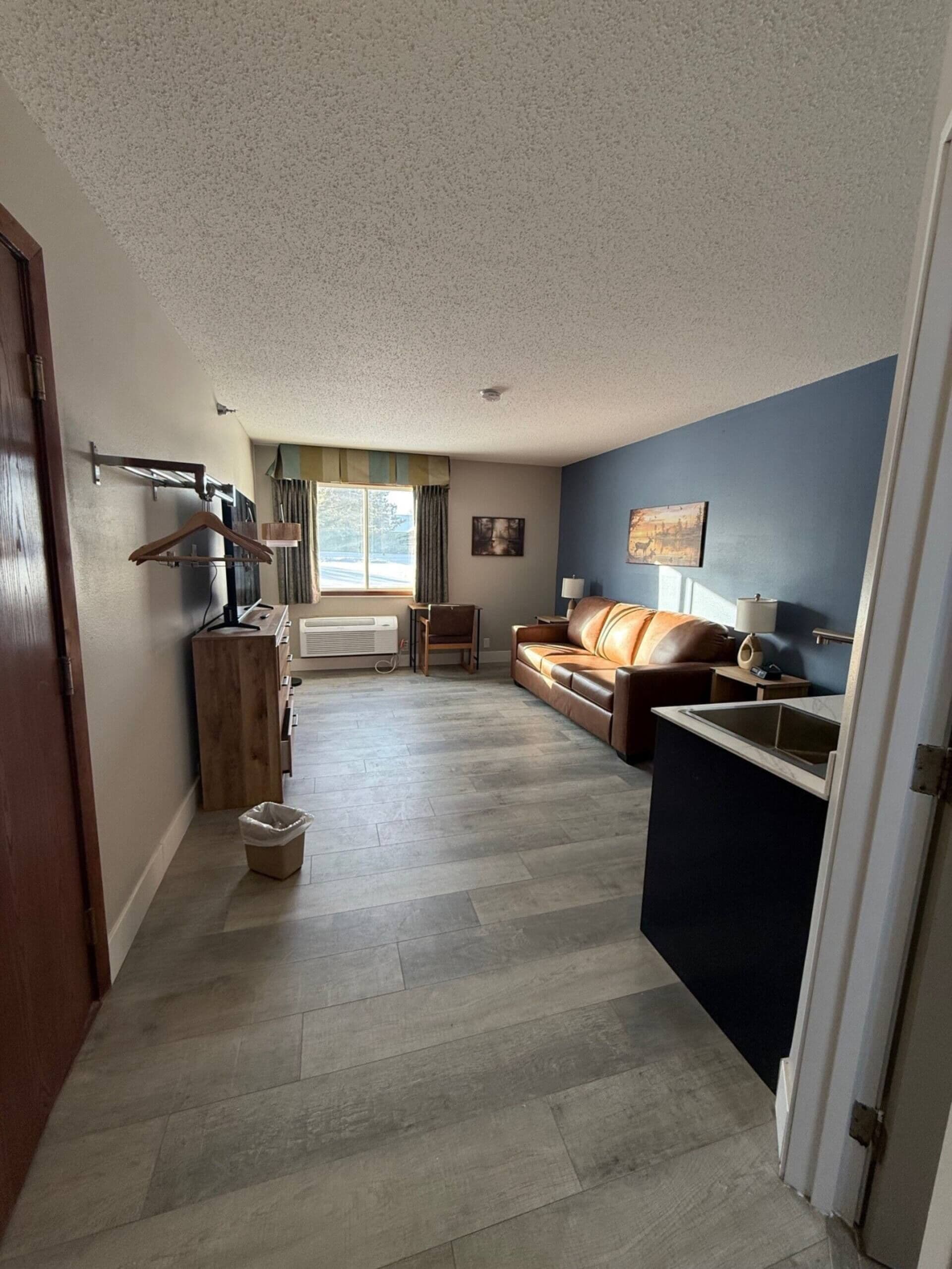 Clark Lake One-Bedroom with Kitchenette | Oppholdsområde | En 43-tommers Flatskjerm-TV med kabel-kanaler samt TV