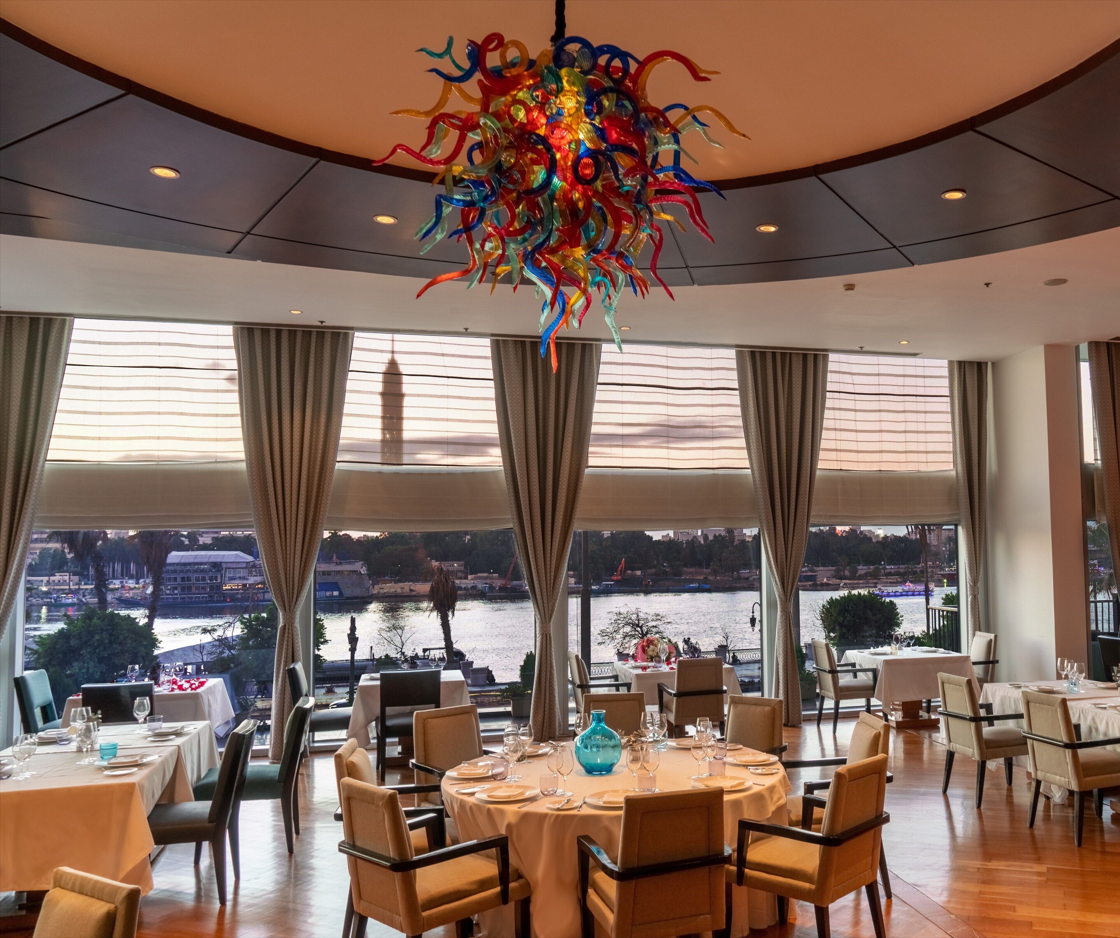 dinner served, middle eastern cuisine, garden views