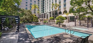 Outdoor pool, open 6:00 AM to 10:00 PM, free cabanas, sun loungers