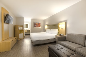 Standard Room, 1 King Bed, Accessible | Desk, blackout drapes, iron/ironing board, free WiFi at GreenTree Inn Flagstaff