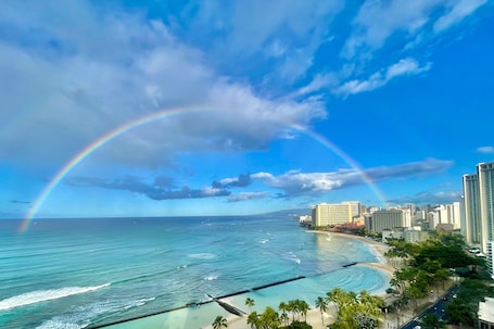 On the beach, beach towels, snorkelling, surfing. Waikiki Beach Marriott Resort & Spa