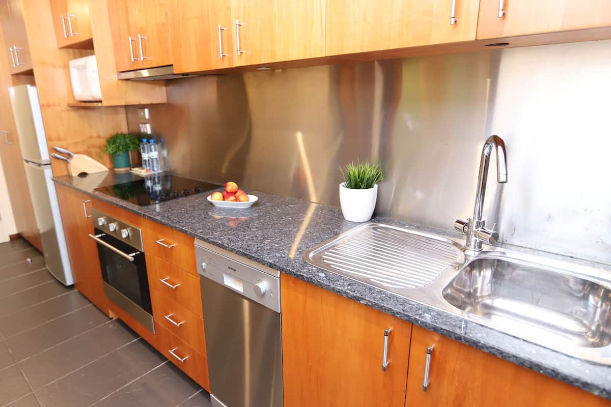 microwave, dishwasher, coffee/tea maker, electric kettle