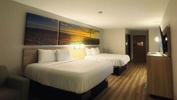 Deluxe Room, 2 Queen Beds, Non Smoking | In-room safe, desk, cribs/infant beds, rollaway beds