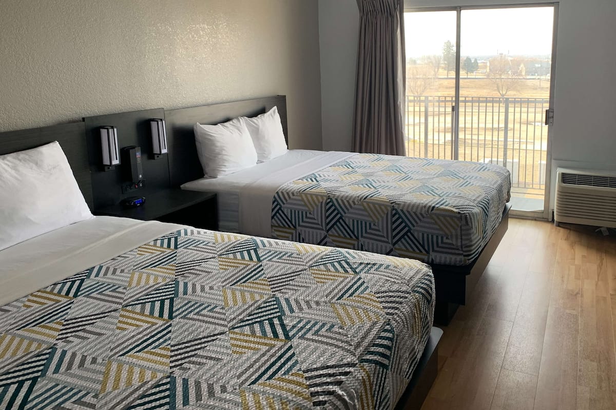 Standard Room, 2 Double Beds, Non Smoking | Desk, laptop workspace, free WiFi