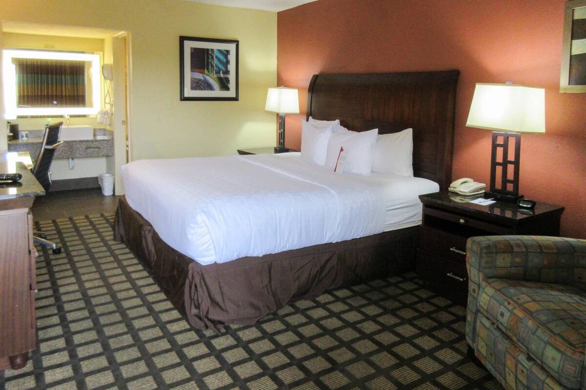 Habitación, 1 cama King size, para no fumadores (Efficiency) | Escritorio, espacio para trabajar con laptop y cortinas blackout