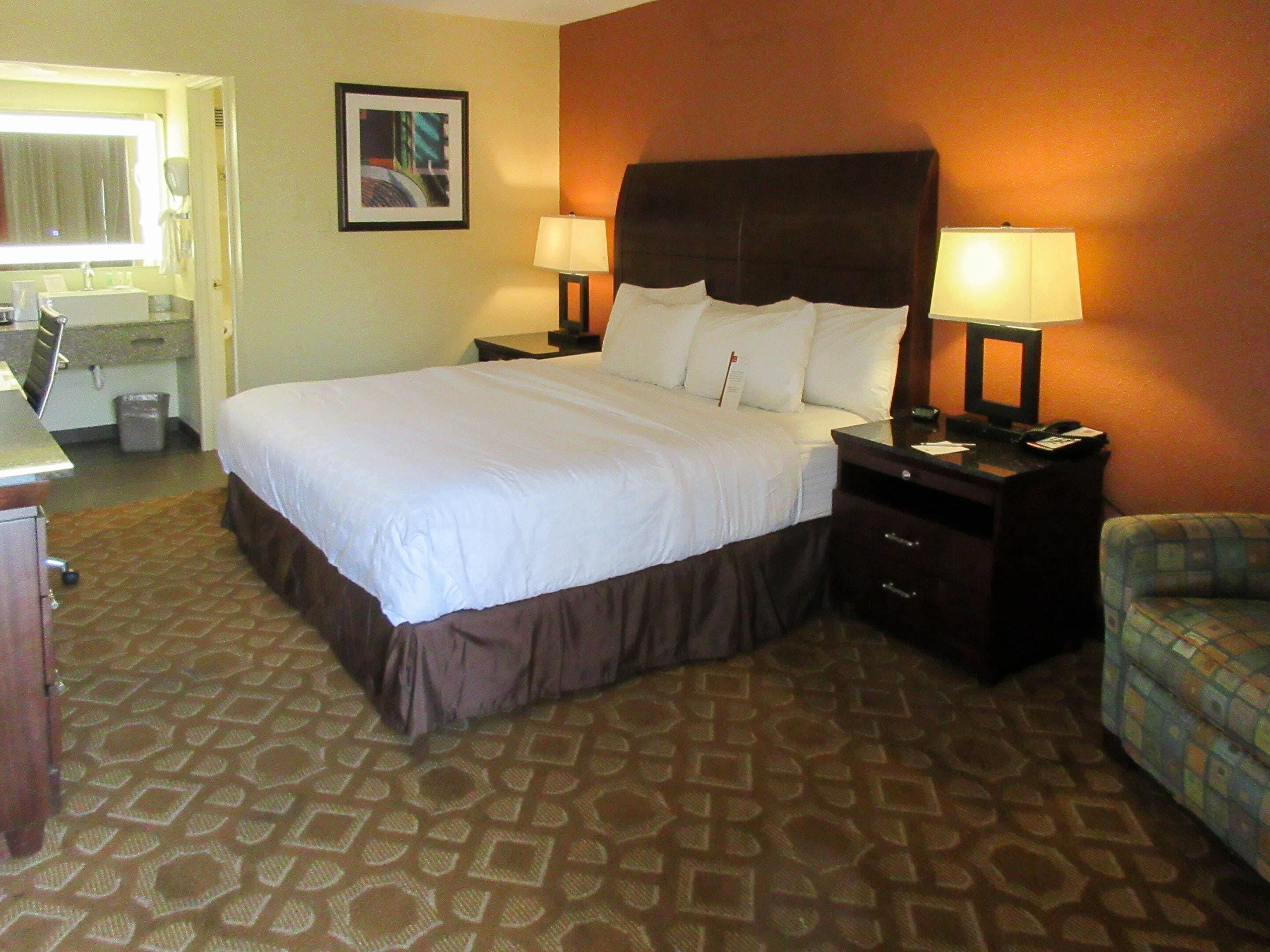 Zimmer, 1 King-Bett, barrierefrei, Nichtraucher (Mobility, Accessible Tub, Efficiency) | Schreibtisch, laptopgeeigneter Arbeitsplatz, Verdunkelungsvorhänge