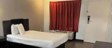 Desk, free WiFi, bed sheets