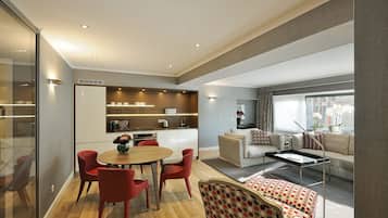 Apartment, 1 King Bed | Hypo-allergenic bedding, minibar, in-room safe, desk