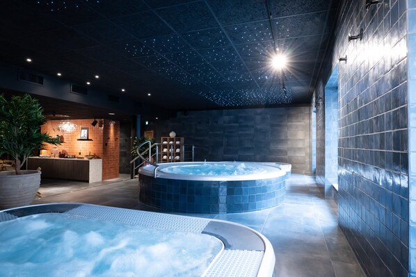 Sauna, hot tub, steam room, body treatments, facials, 3 treatment rooms