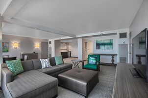 50-inch flat-screen TV with cable channels, TV, pay movies