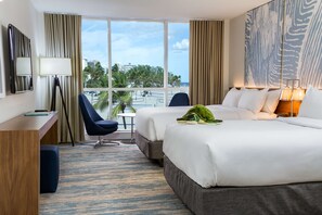 Premium bedding, down comforters, pillowtop beds, in-room safe