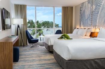 Superior Room, 2 Double Beds, Connecting Rooms, Ocean View (Stunning Ocean View Two Doubles) | Premium bedding, down comforters, pillowtop beds, in-room safe at B Ocean Resort Fort Lauderdale Beach