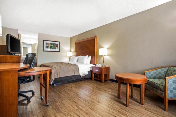 In-room safe, desk, laptop workspace, blackout drapes