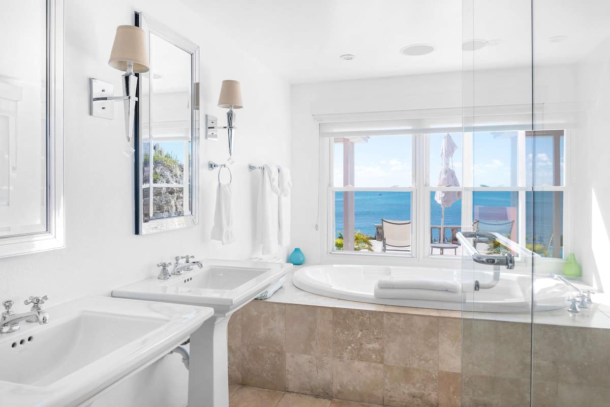 shower, eco-friendly toiletries, hair dryer, bathrobes