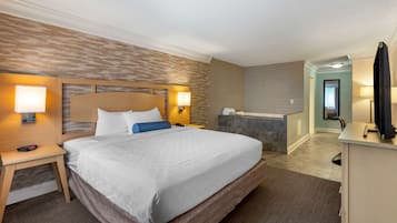 Suite, 1 cama de matrimonio grande, no fumadores, bañera de hidromasaje | Ropa de cama de alta calidad, caja fuerte, escritorio