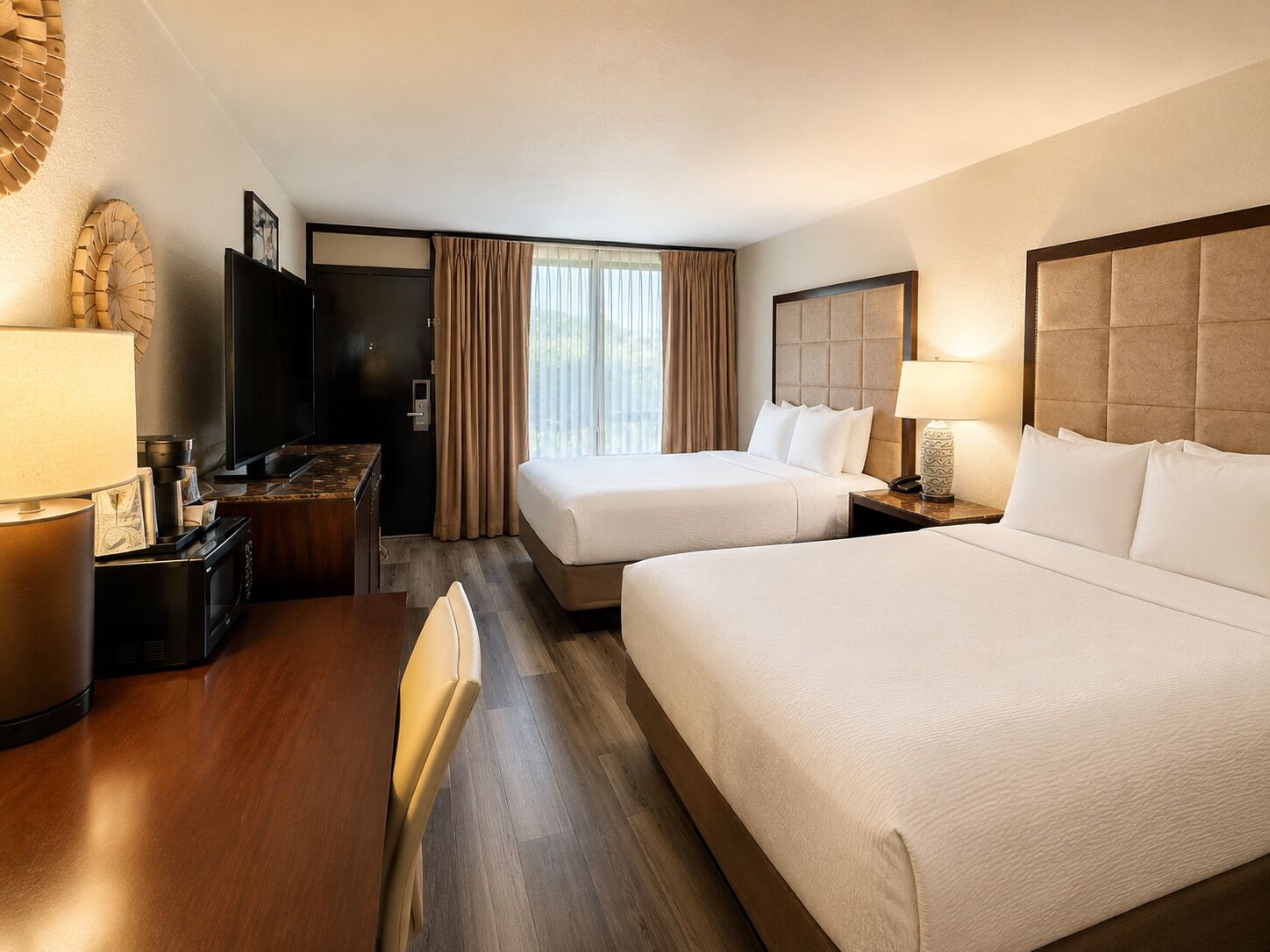 Two Queen Beds, Non-Smoking | Premium bedding, in-room safe, desk, blackout drapes
