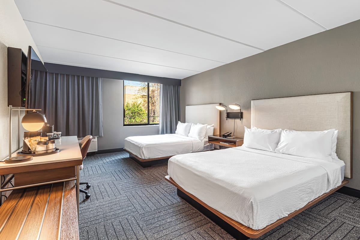 Room, 2 Queen Beds (Mobility/Hearing Accessible, Tub) | In-room safe, blackout drapes, iron/ironing board