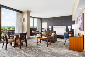 Room, 1 King Bed (Large Parlor) | Living area | 37-inch LCD TV with cable channels, TV, MP3 dock - Hilton Charlotte University Place (Charlotte)