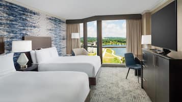 Room, 2 Double Beds, Lake View | Premium bedding, pillow-top beds, in-room safe, desk