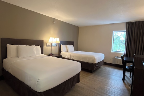 Premium bedding, desk, blackout curtains, iron/ironing board