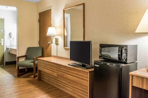 Premium bedding, desk, blackout curtains, iron/ironing board