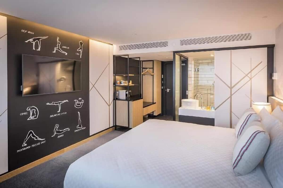 In-room safe, desk, laptop workspace, blackout drapes