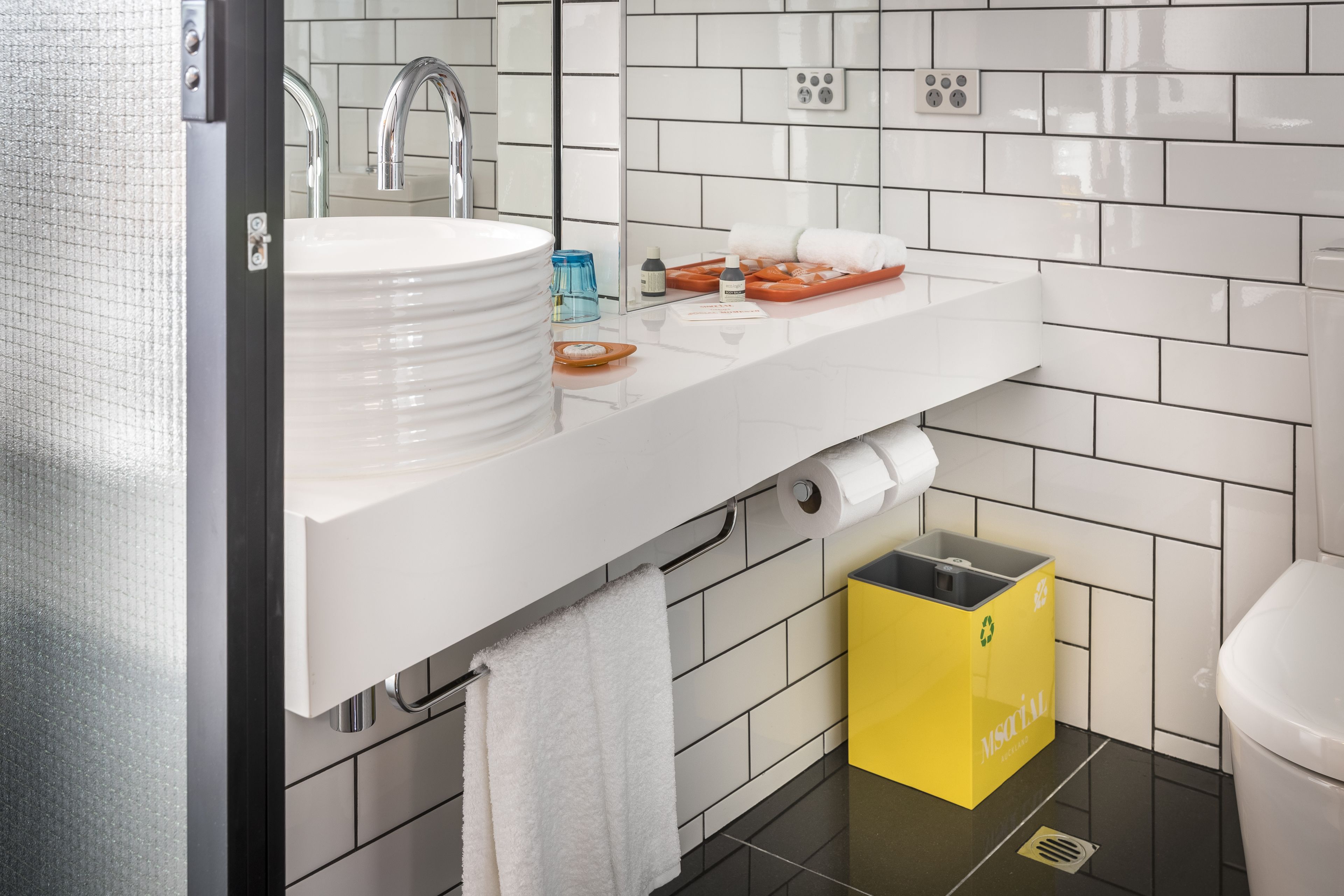 eco-friendly toiletries, hair dryer, bathrobes, slippers