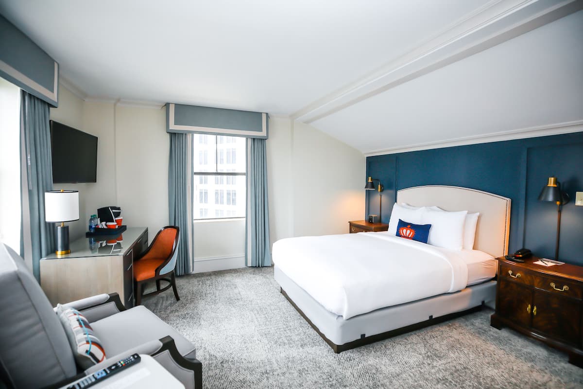 Egyptian cotton sheets, premium bedding, desk, laptop workspace