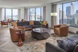 Premium bedding, down duvets, pillow-top beds, in-room safe