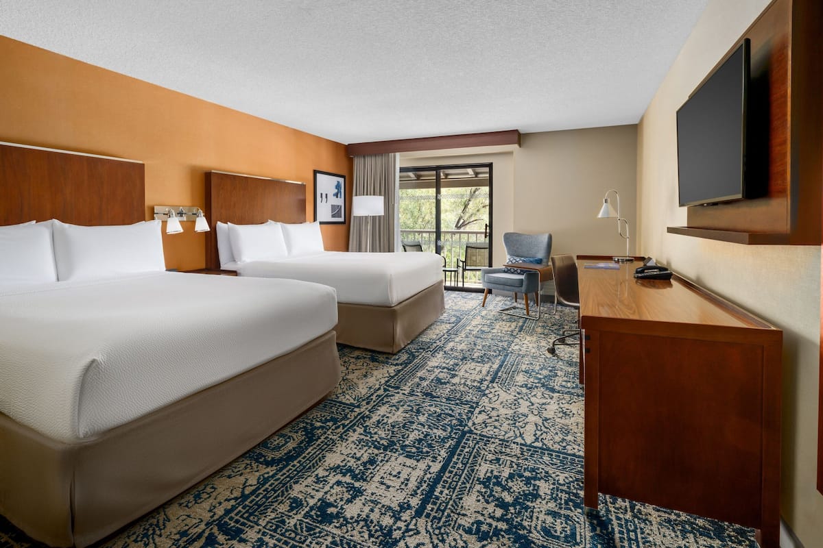 Deluxe Room, 2 Queen Beds, Non Smoking | Premium bedding, desk, laptop workspace, iron/ironing board