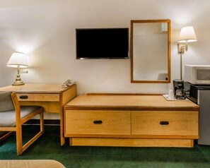 Desk, blackout drapes, iron/ironing board, free WiFi